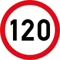 Speed limit of 120 km/h