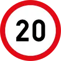 Speed limit of 20 km/h