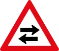 Two-way traffic crossing ahead