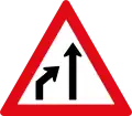 Left lane ends ahead