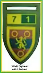 SADF 7 Division 71 Brigade 3 Field Engineer Flash