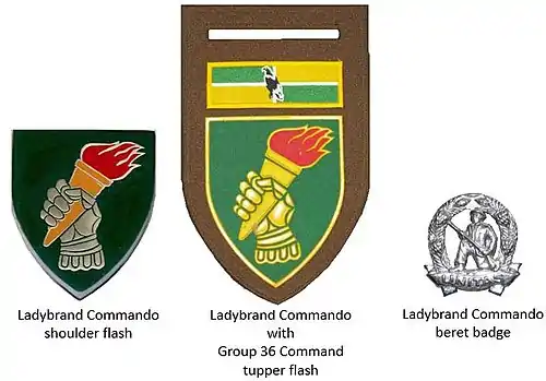 SADF era Ladybrand Commando insignia