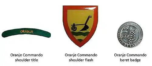 SADF era Oranje Commando insignia