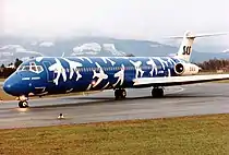 A Scandinavian Airlines aircraft in 1996.