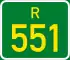 Regional route R551 shield