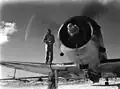 Vought F4U Corsair fighter at Majuro Airfield