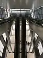 Escalators within the station's entrance A building.