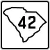 South Carolina Highway 42 marker