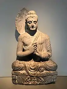 The Seated Buddha, dating from 300 to 500 CE, was found near Jamal Garhi, and is now on display at the Asian Art Museum in San Francisco