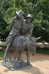 Image 21A commemorative statue of John Simpson Kirkpatrick, a famous stretcher bearer who was killed in the Gallipoli Campaign. (from Culture of Australia)