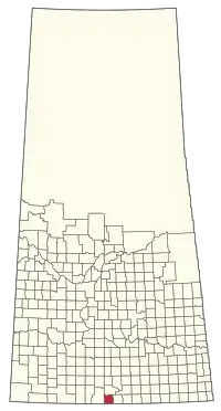 Location of the RM of Poplar Valley No. 12 in Saskatchewan