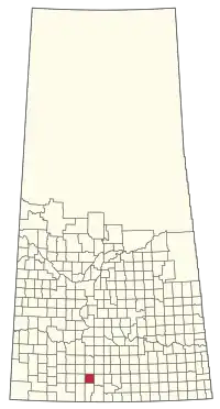 Location of the RM of Wood River No. 74 in Saskatchewan