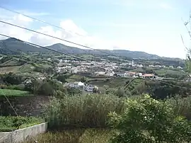 A view of the landscape in Ribeira Chã, located on an escarpment overlooking the Atlantic Ocean, as seen from the Miradouro do Pisão