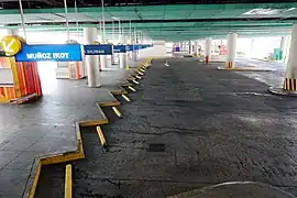 The usually-filled public transport terminal at the SM City North EDSA devoid of any vehicle due to the quarantine measures.