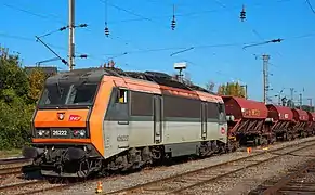 BB 26222 with hopper wagons at Annemasse.