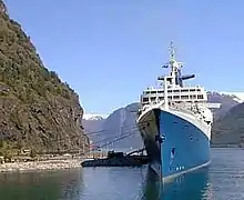 The SS Norway in Flåm