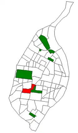 Location (red) of Southwest Garden within St. Louis