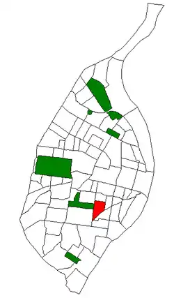 Location (red) of Tower Grove East within St. Louis