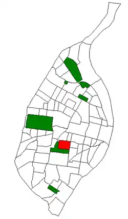 Location (red) of Shaw within St. Louis