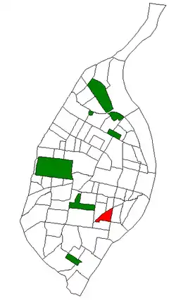 Location (red) of Benton Park West within St. Louis