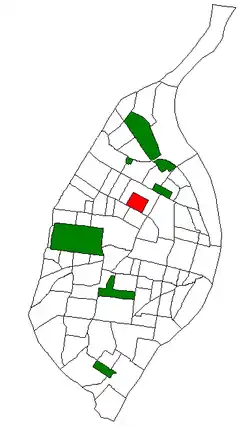 Location (red) of the Ville within St. Louis