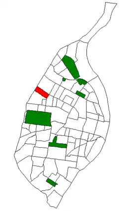 Location (red) of Hamilton Heights within St. Louis