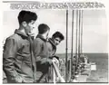 Fefotov, Ziganshin, Poplavsky on the deck of USS Kearsarge. March 14, 1960