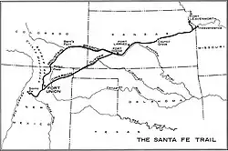 1860 Santa Fe Trail map.