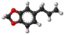 Ball-and-stick model of safrole