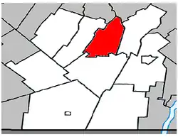 Location within Les Jardins-de-Napierville RCM.