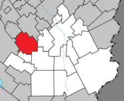 Location within Beauce-Sartigan RCM.