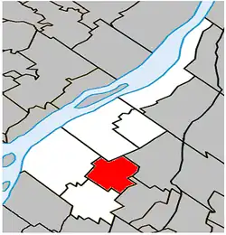 Location within Marguerite-D'Youville RCM.