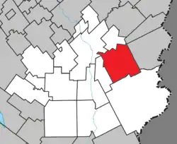 Location within Beauce-Sartigan RCM.