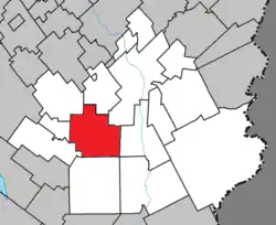 Location within Beauce-Sartigan RCM.