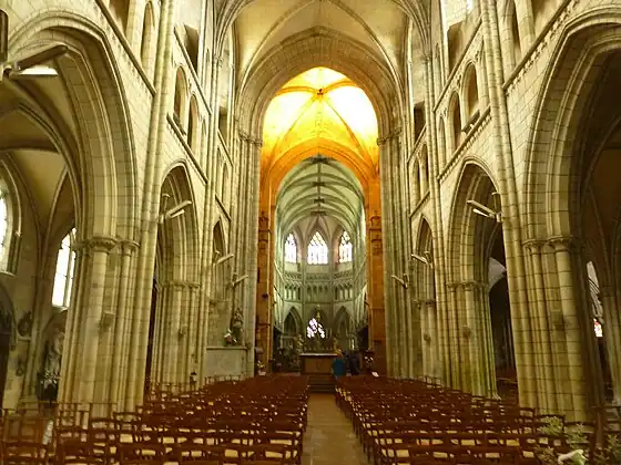 View of the cathedral nave, the choir in the distance