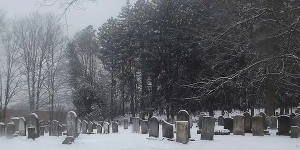 Saint Mark's Cemetery in December Snow