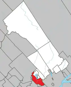 Location within La Jacques-Cartier RCM.