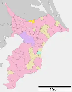 Location of Sakae in Chiba Prefecture