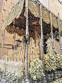 Our Lady of Hope under canopy. Holy Week in Salamanca, Spain