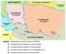 Map of the southern regions of the Carpathian Basin