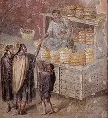 Image 72Bread stall, from a Pompeiian wall painting (from Roman Empire)