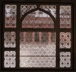 Jaali marble lattice at tomb of Salim Chishti, Fatehpur Sikri, India