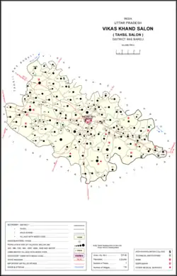 Map showing Dharai (#534) in Salon CD block