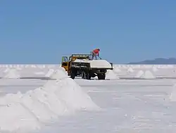 Salt production on the Salar de Uyuni