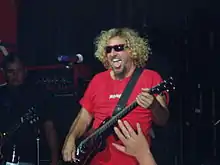 Hagar playing guitar