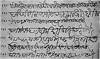 Writings of Modi Script. line 2 is from the time of Shivaji