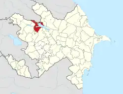 Map of Azerbaijan showing Samukh District