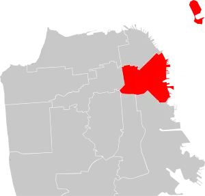 Treasure Island is the northernmost area of San Francisco's District 6