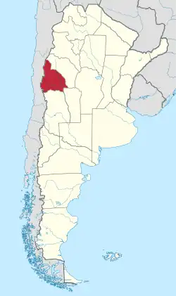 Location of San Juan within Argentina