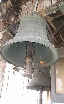  photograph of two bells in the belfry